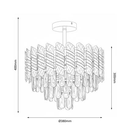Brilagi - Overflademonteret lysekrone CRISTAL 5xE14/40W/230V Ø 38 cm
