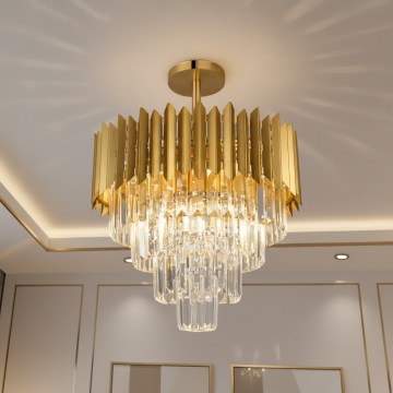 Brilagi - Overflademonteret lysekrone CRISTAL 5xE14/40W/230V Ø 43 cm