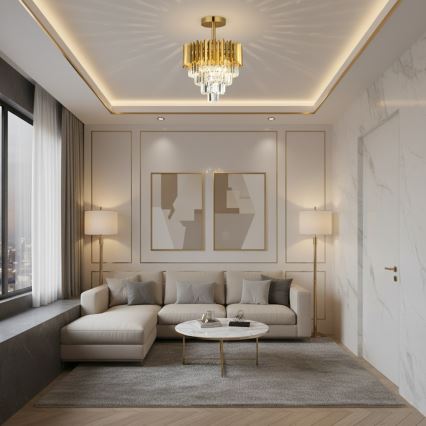 Brilagi - Overflademonteret lysekrone CRISTAL 5xE14/40W/230V Ø 43 cm