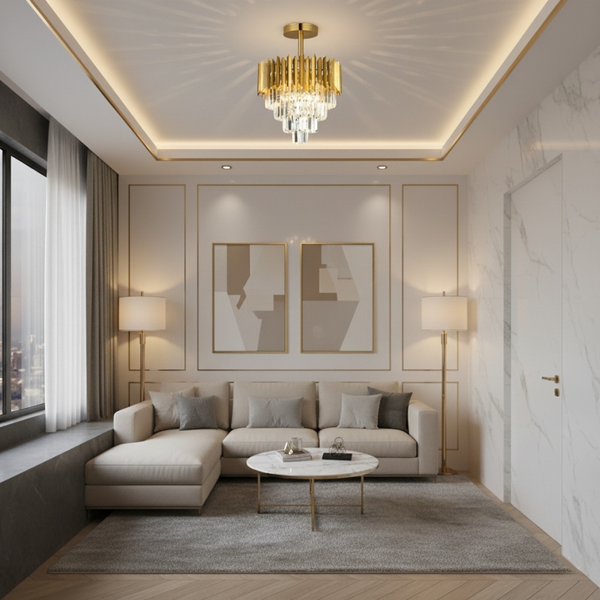 Brilagi - Overflademonteret lysekrone CRISTAL 5xE14/40W/230V Ø 43 cm