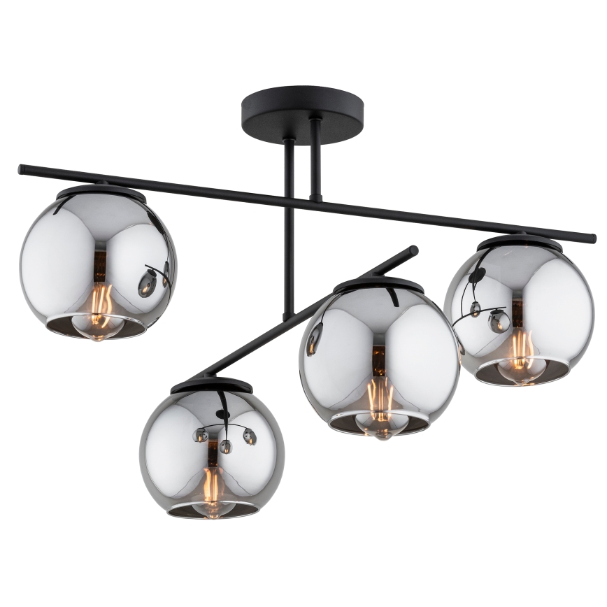 BRILAGI - Overflademonteret lysekrone DIOR 4xE27/60W/230V sort/røggrå