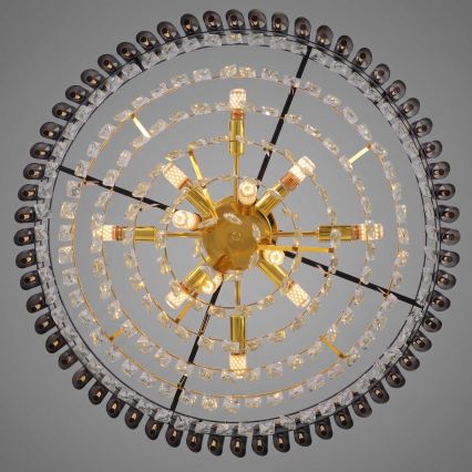 BRILAGI - Overflademonteret lysekrone ECLIPSE 12xE14/10W/230V Ø 78 cm guld/sort