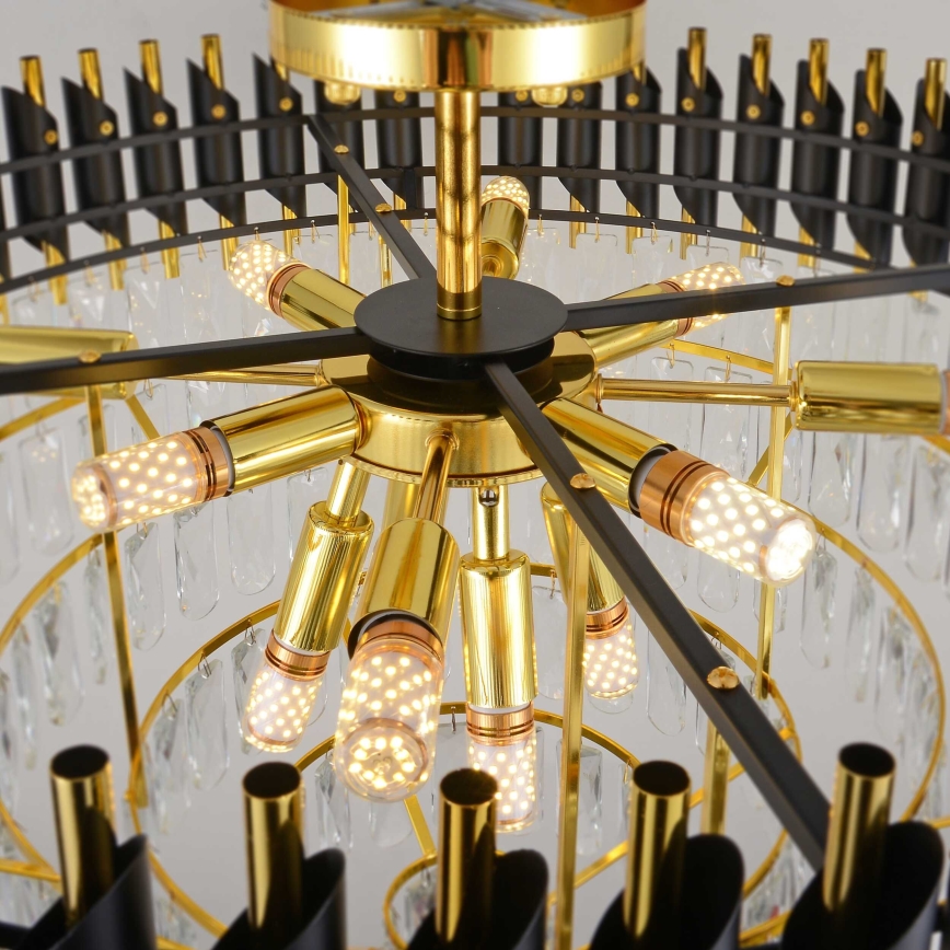 BRILAGI - Overflademonteret lysekrone ECLIPSE 12xE14/10W/230V Ø 78 cm guld/sort