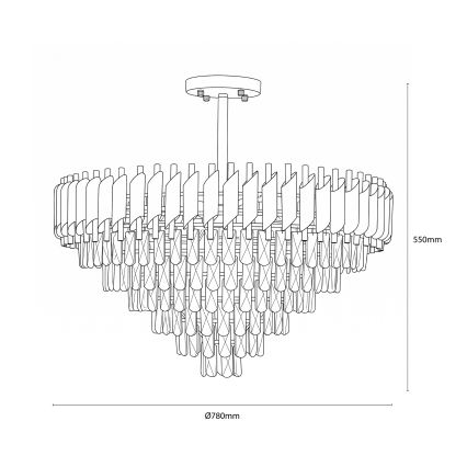 BRILAGI - Overflademonteret lysekrone ECLIPSE 12xE14/10W/230V Ø 78 cm guld/sort