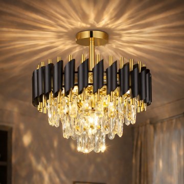 Brilagi - Overflademonteret lysekrone ECLIPSE 5xE14/10W/230V Ø 38 cm sort/guld