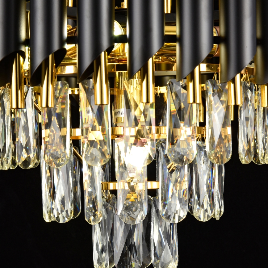 Brilagi - Overflademonteret lysekrone ECLIPSE 5xE14/10W/230V Ø 38 cm sort/guld