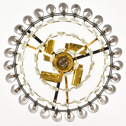 Brilagi - Overflademonteret lysekrone ECLIPSE 5xE14/10W/230V Ø 38 cm sort/guld