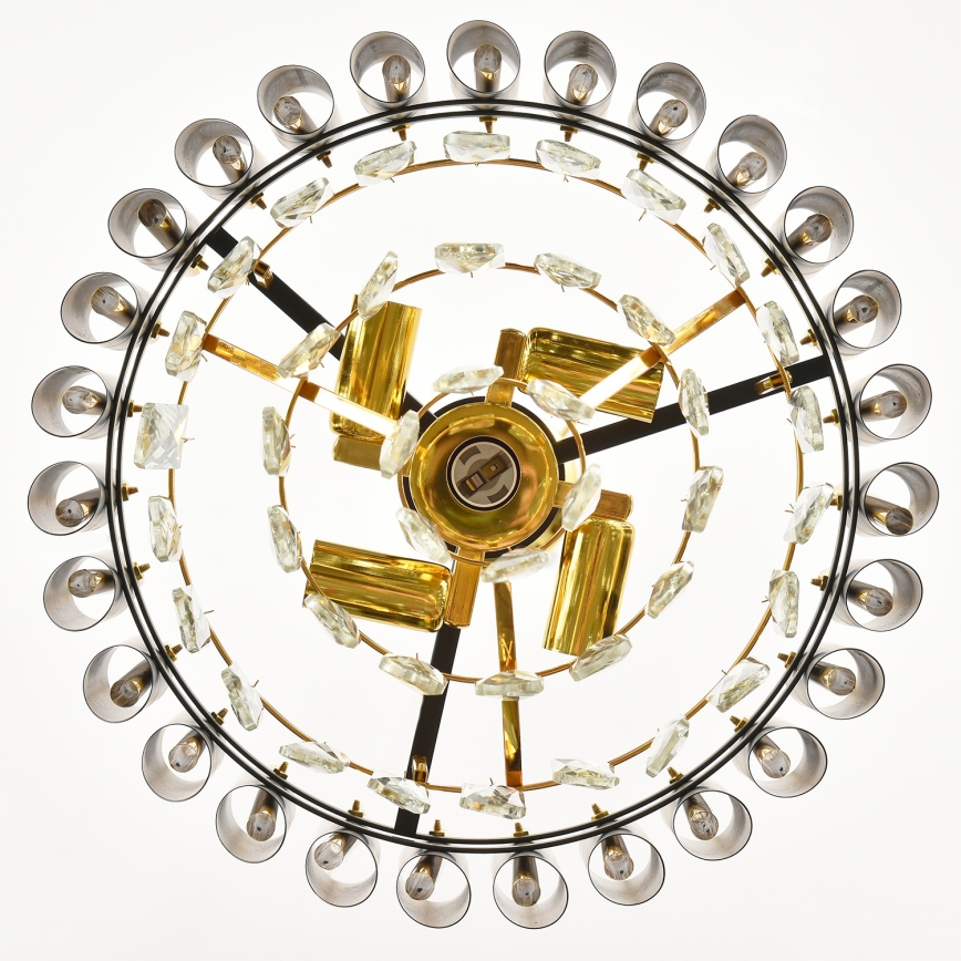 Brilagi - Overflademonteret lysekrone ECLIPSE 5xE14/10W/230V Ø 38 cm sort/guld