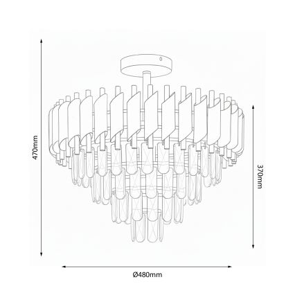 Brilagi - Overflademonteret lysekrone ECLIPSE 7xE14/10W/230V Ø 48 cm guld