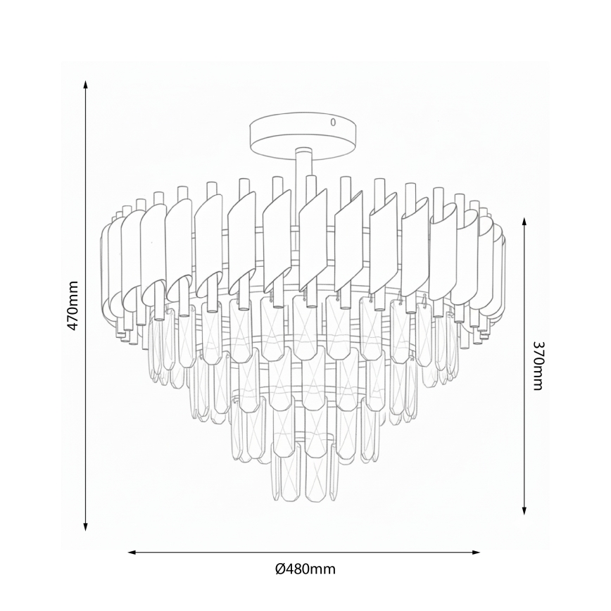 Brilagi - Overflademonteret lysekrone ECLIPSE 7xE14/10W/230V Ø 48 cm guld