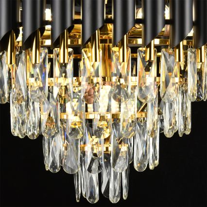 Brilagi - Overflademonteret lysekrone ECLIPSE 7xE14/10W/230V Ø 48 cm sort/guld