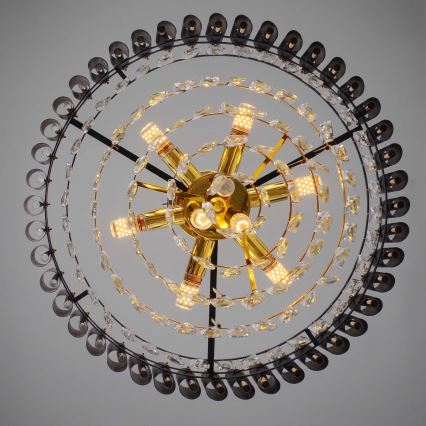 BRILAGI - Overflademonteret lysekrone ECLIPSE 9xE14/10W/230V Ø 58 cm guld/sort