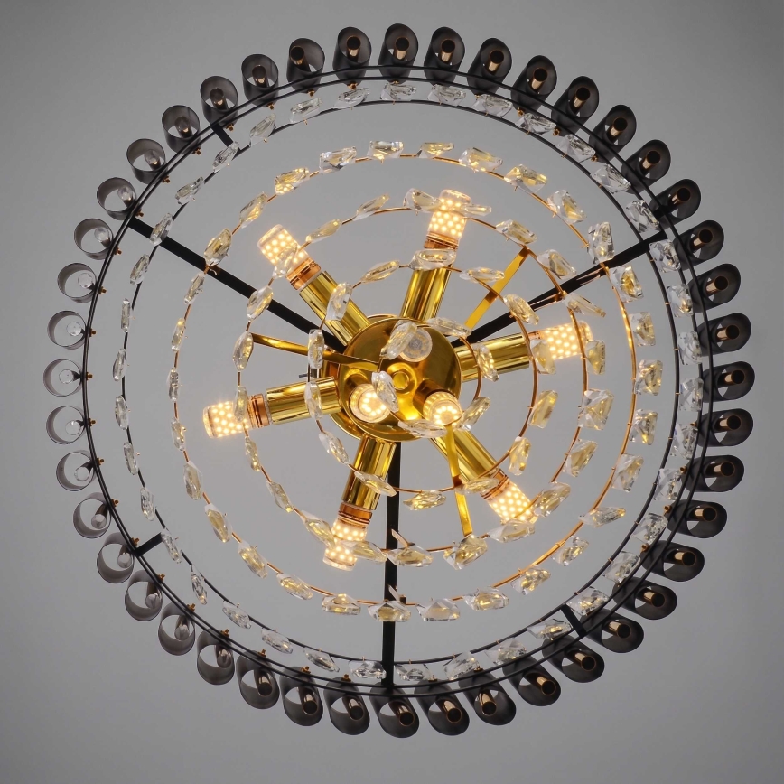 BRILAGI - Overflademonteret lysekrone ECLIPSE 9xE14/10W/230V Ø 58 cm guld/sort
