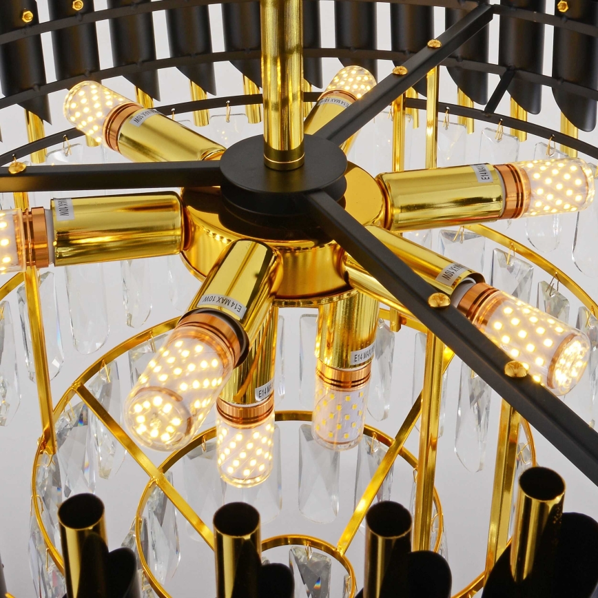 BRILAGI - Overflademonteret lysekrone ECLIPSE 9xE14/10W/230V Ø 58 cm guld/sort