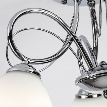 Brilagi - Overflademonteret lysekrone FRED 3xE27/60W/230V Ø 59 cm blank krom