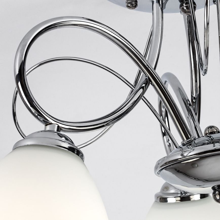 Brilagi - Overflademonteret lysekrone FRED 3xE27/60W/230V Ø 59 cm blank krom