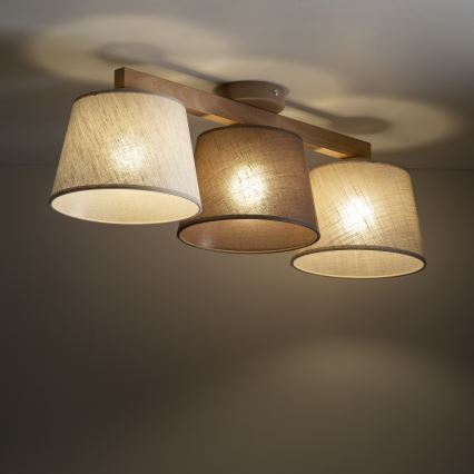 Brilagi - Overflademonteret lysekrone LATTE 3xE27/15W/230V fyr/mix