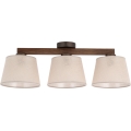 Brilagi - Overflademonteret lysekrone LATTE 3xE27/60W/230V fyrretræ/beige