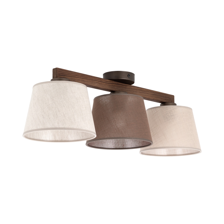 Brilagi - Overflademonteret lysekrone LATTE SABIA 3xE27/15W/230V fyrretræ/mix