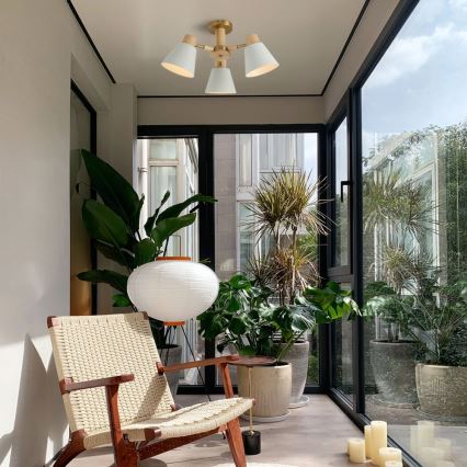 Brilagi - Overflademonteret lysekrone LUND WOOD 3xE27/40W/230V Ø 50 cm gummitræ