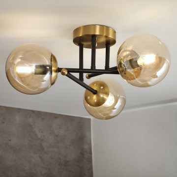 Brilagi - Overflademonteret lysekrone MALIVA 3xE14/15W/230V guld