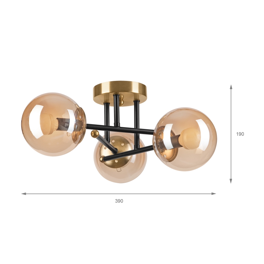 Brilagi - Overflademonteret lysekrone MALIVA 3xE14/15W/230V guld