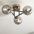 Brilagi - Overflademonteret lysekrone MALIVA 3xE14/15W/230V mat krom/røget