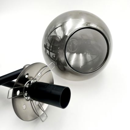 Brilagi - Overflademonteret lysekrone MALIVA 3xE14/15W/230V mat krom/røget