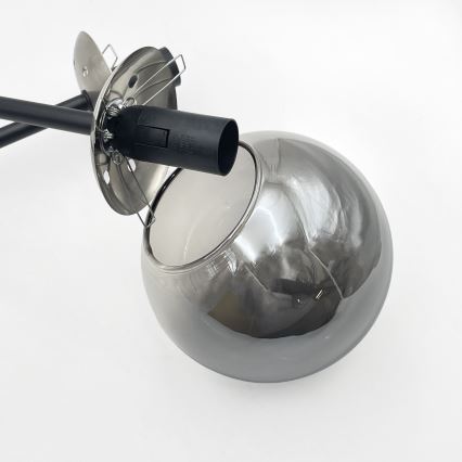 Brilagi - Overflademonteret lysekrone MALIVA 4xE14/15W/230V mat krom/røget