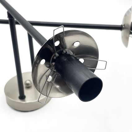 Brilagi - Overflademonteret lysekrone MALIVA 4xE14/15W/230V mat krom/røget