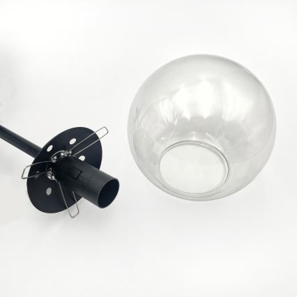 Brilagi - Overflademonteret lysekrone MALIVA 4xE14/15W/230V sort/klar