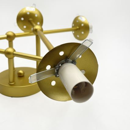 Brilagi - Overflademonteret lysekrone MALIVA 6xE14/15W/230V guld/hvid
