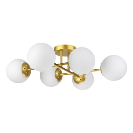 Brilagi - Overflademonteret lysekrone MALONY 6xE14/20W/230V guld
