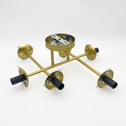 Brilagi - Overflademonteret lysekrone MALONY 6xE14/20W/230V guld