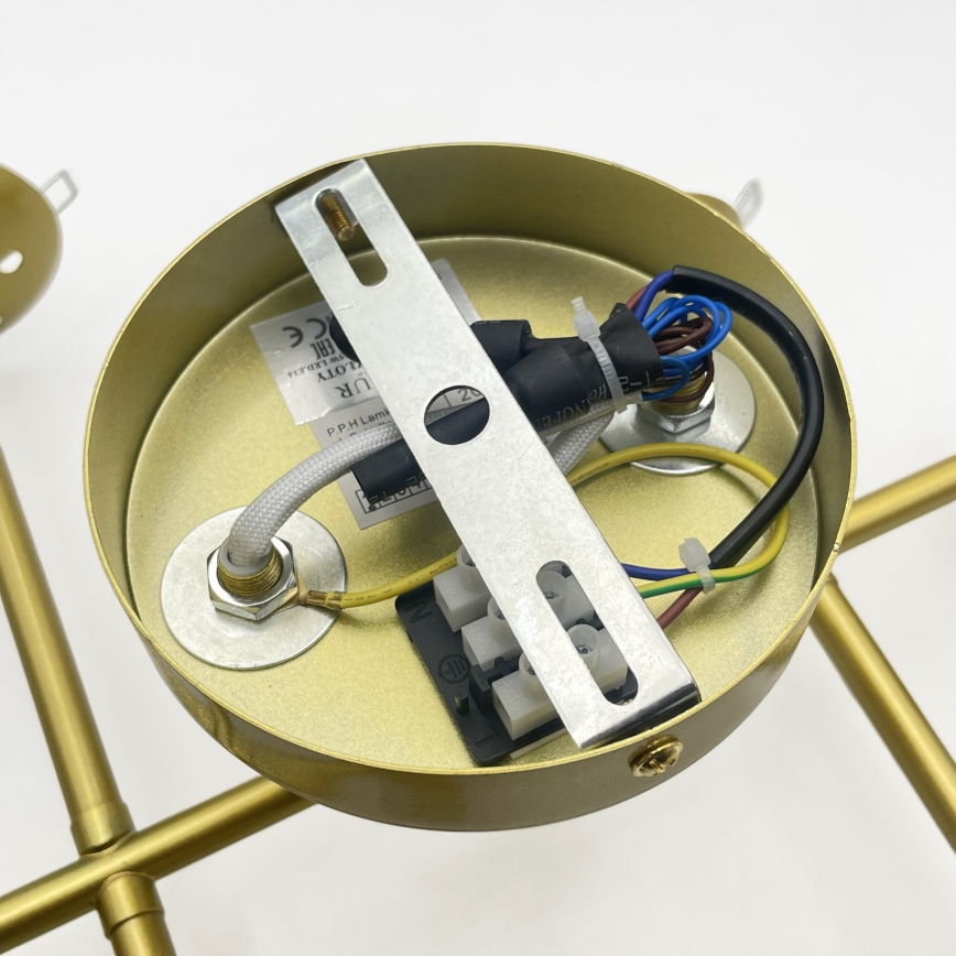 Brilagi - Overflademonteret lysekrone MALONY 6xE14/20W/230V guld