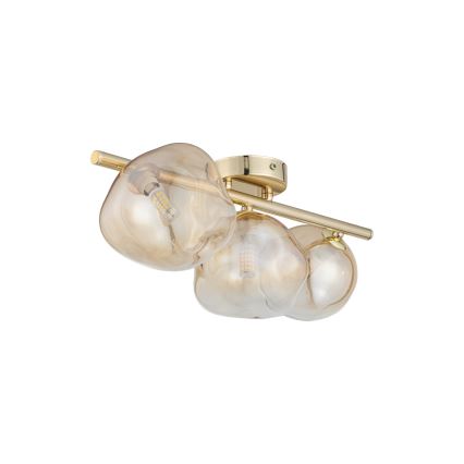 Brilagi - Overflademonteret lysekrone VULCANO 3xG9/8W/230V guld/røget beige