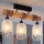 Brilagi - Overflademonteret lysekrone WOOD GLASS 3xE27/60W/230V fyrretræ/sort/hvid