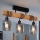 Brilagi - Overflademonteret lysekrone WOOD GLASS 3xE27/60W/230V fyrretræ/sort/røggrå