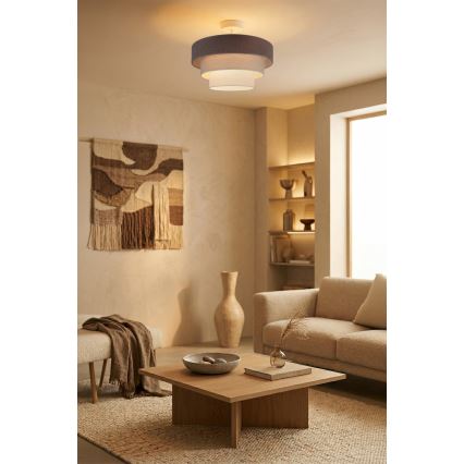 Brilagi - Overflademonteret plafondlampe LUNETA 1xE27/60W/230V Ø 40 cm grå/creme/hvid