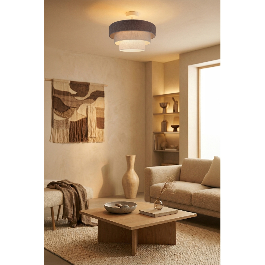 Brilagi - Overflademonteret plafondlampe LUNETA 1xE27/60W/230V Ø 40 cm grå/creme/hvid