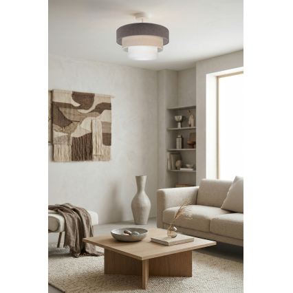 Brilagi - Overflademonteret plafondlampe LUNETA 1xE27/60W/230V Ø 40 cm grå/creme/hvid
