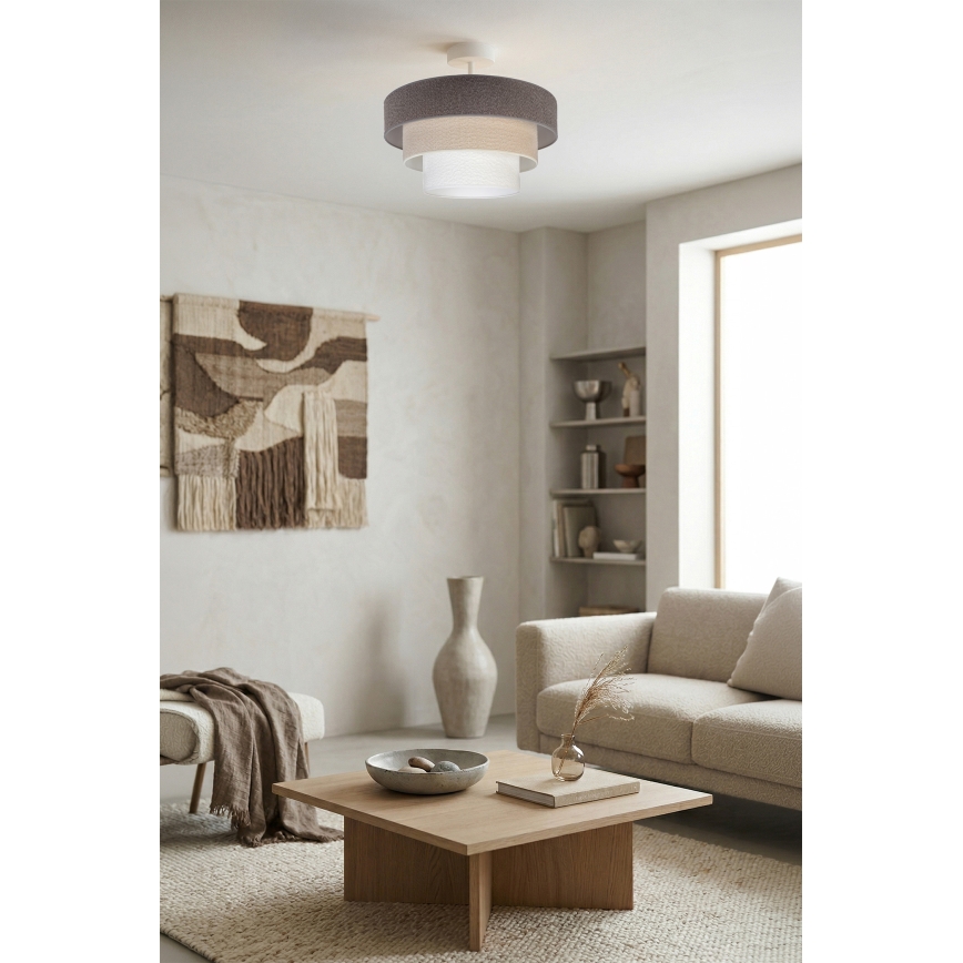 Brilagi - Overflademonteret plafondlampe LUNETA 1xE27/60W/230V Ø 40 cm grå/creme/hvid