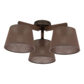 Brilagi - Påbygget loftlampe LATTE 3xE27/60W/230V fyrretræ/brun