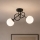Brilagi - Påbygget loftlampe MILO 2xE27/60W/230V sort