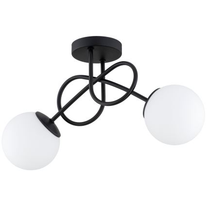 Brilagi - Påbygget loftlampe MILO 2xE27/60W/230V sort