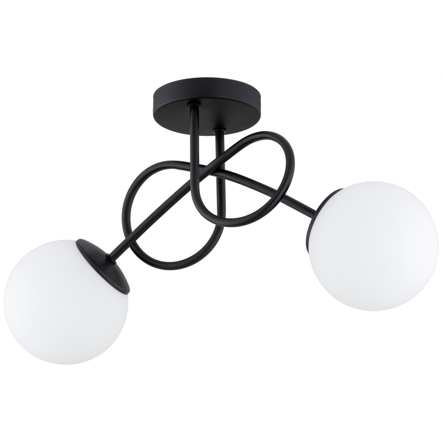 Brilagi - Påbygget loftlampe MILO 2xE27/60W/230V sort