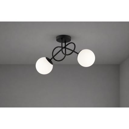 Brilagi - Påbygget loftlampe MILO 2xE27/60W/230V sort