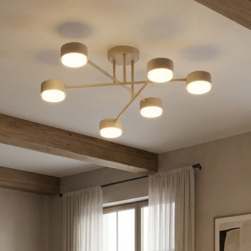 Brilagi - Påbygget loftlampe MONO 6xGX53/12W/230V beige