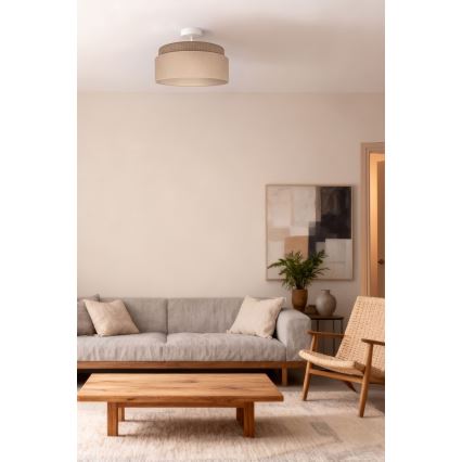 Brilagi - Påbygget loftlampe PADOVA 1xE27/60W/230V Ø 40 cm beige