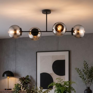 BRILAGI - Påbygget lysekrone DIOR 4xE27/60W/230V sort/røget grå